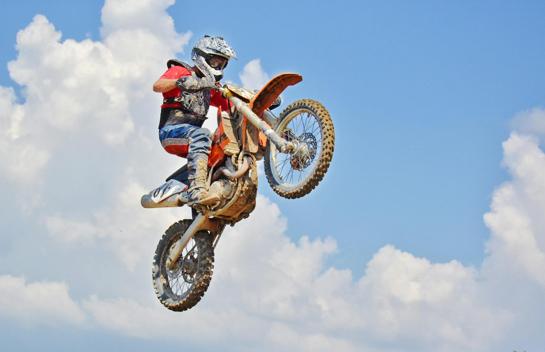 Mann Auf Einem Motocross Dirt Bike